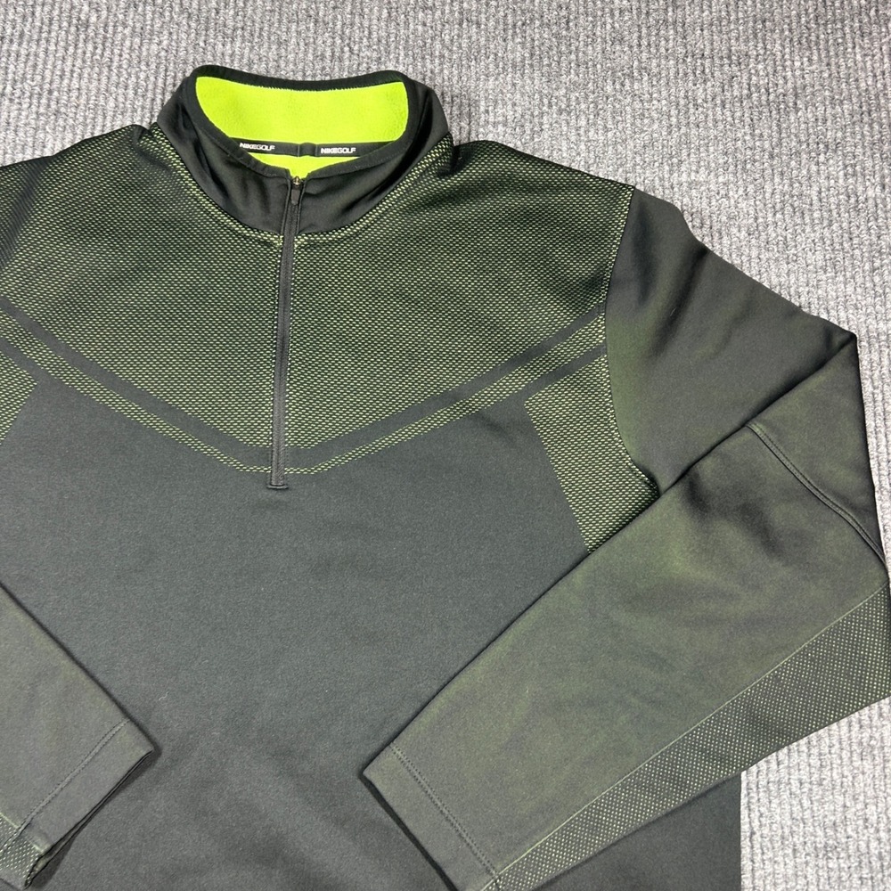 Nike Jacket Mens Medium Black Hypervis 1/2 Zip Cover-Up Rory McIlroy 619846‎